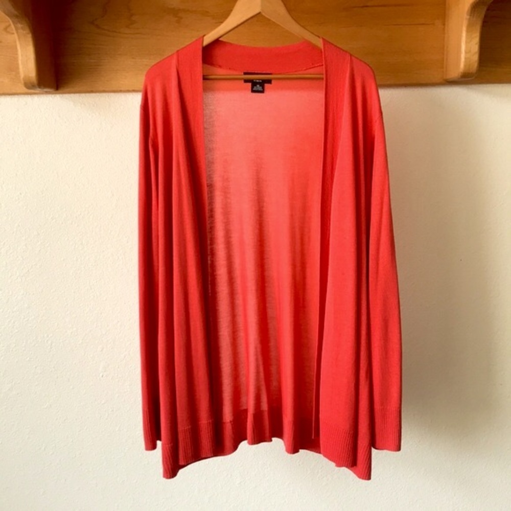 Liz Claiborne Long Open  Cardigan